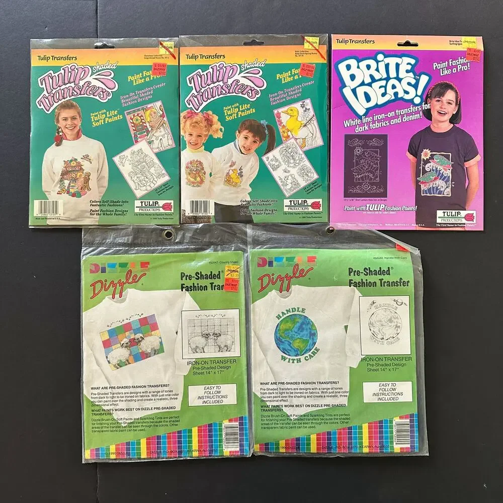 Pre Shaded Fashion Transfer Lot Tulip Dizzle Christmas Baby Animals More